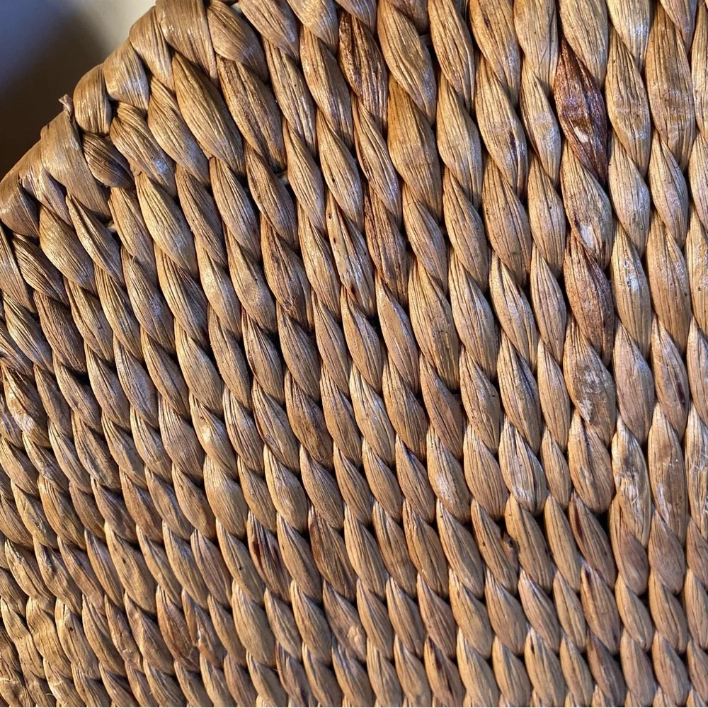 Large Figural Whale Natural Banana Leaf Rattan Chip & Dip Tray 21” Length
